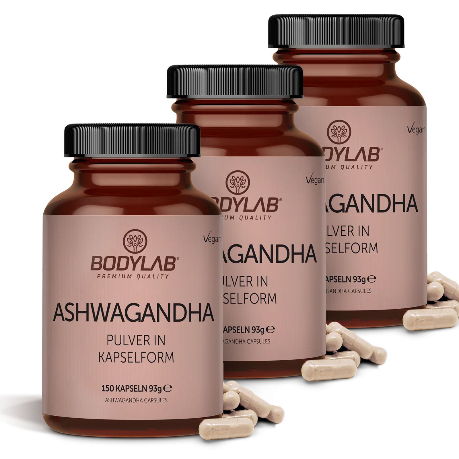 3 x Ashwagandha Pulver in Kapselform (3 x 150 Kapseln)