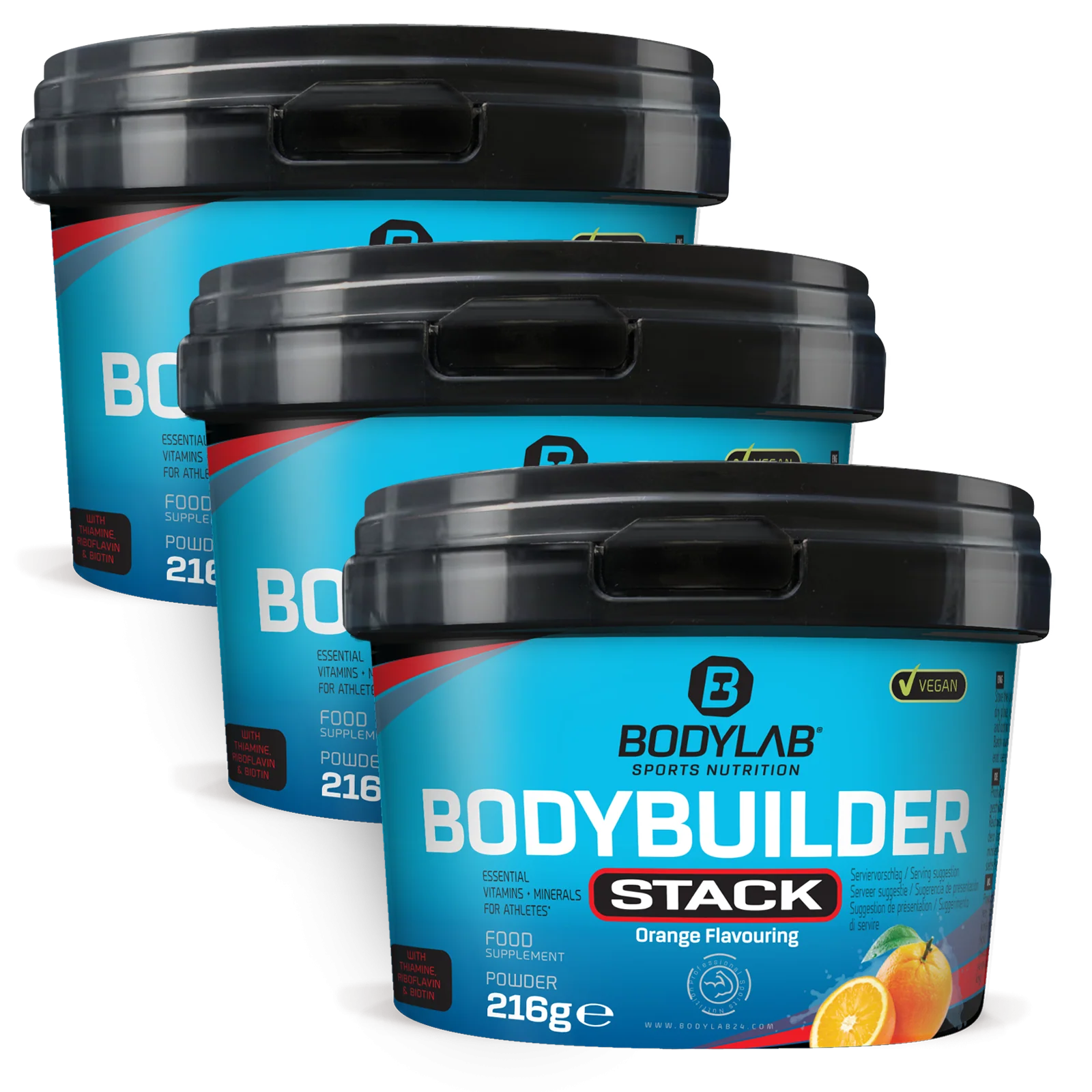 3 x Bodybuilder Stack Powder (je 216g)