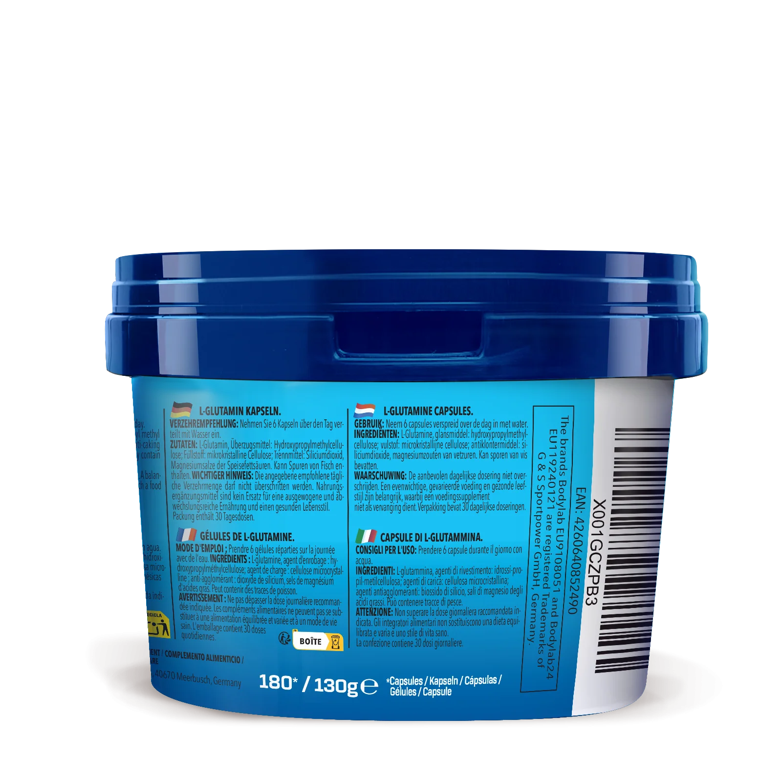 3 x Bodylab L-Glutamin (je 180 Kapseln) - Image 3