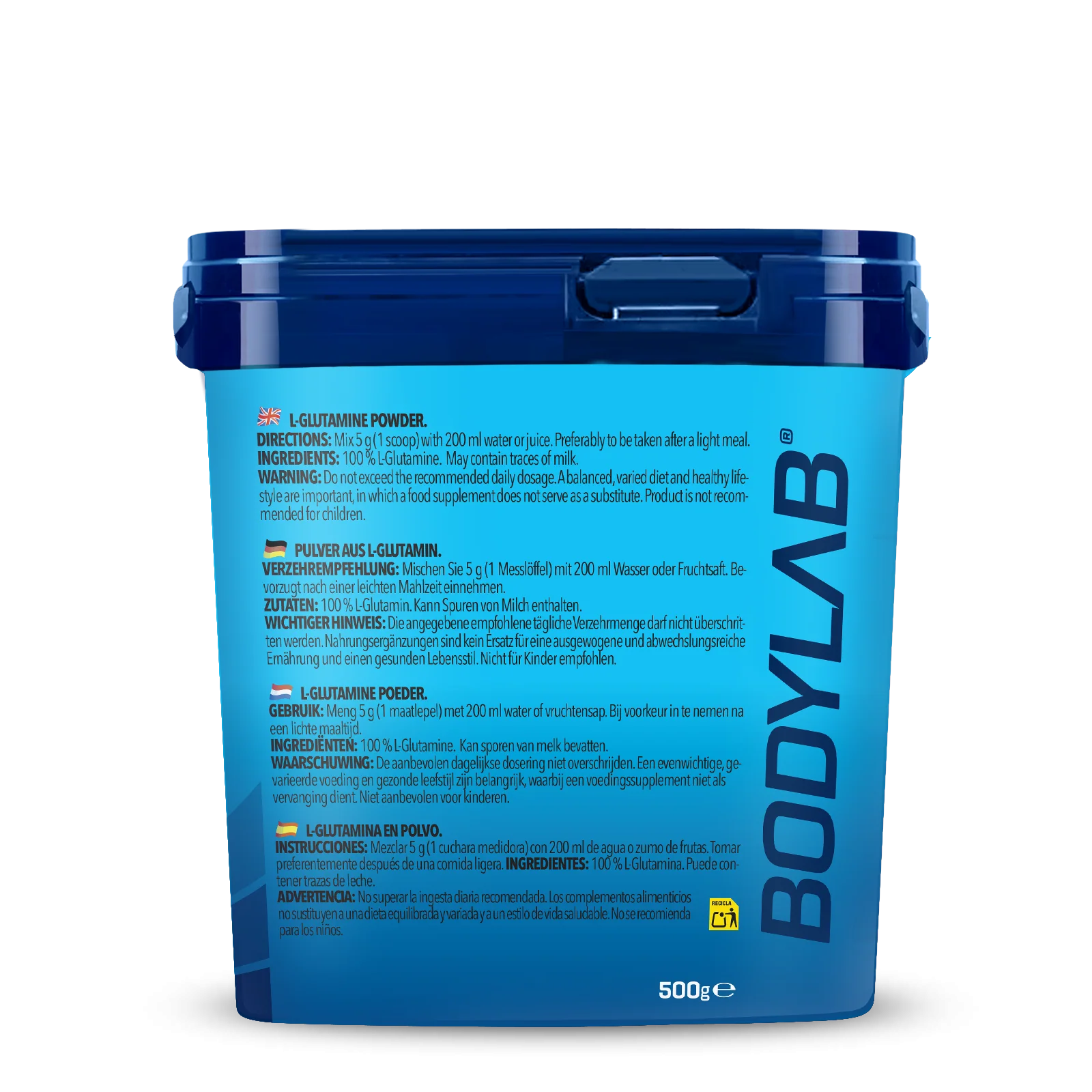 3 x Bodylab24 Glutamin Powder (je 500g) - Image 3