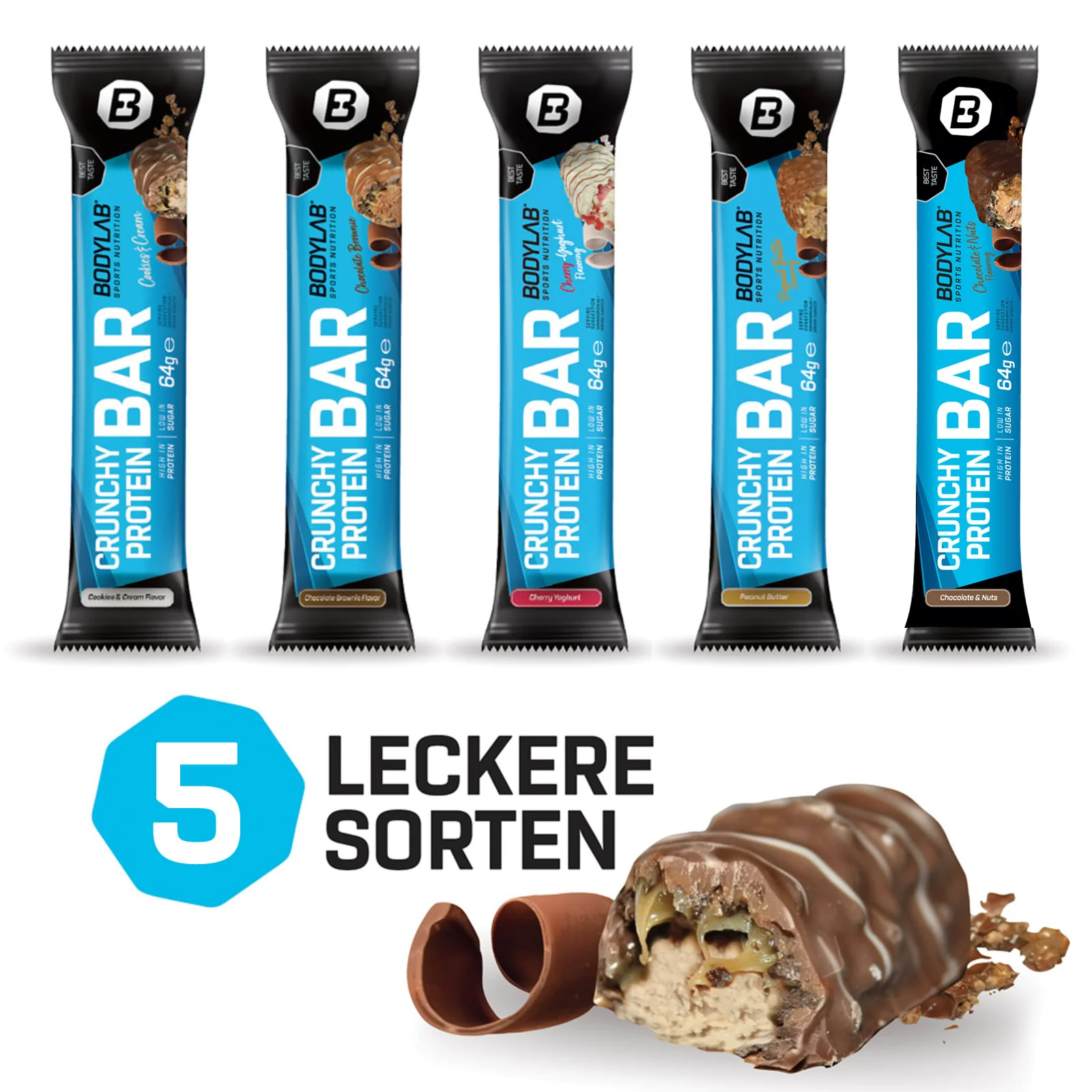 3 x Crunchy Protein Bar (je 12x64g) - Image 3