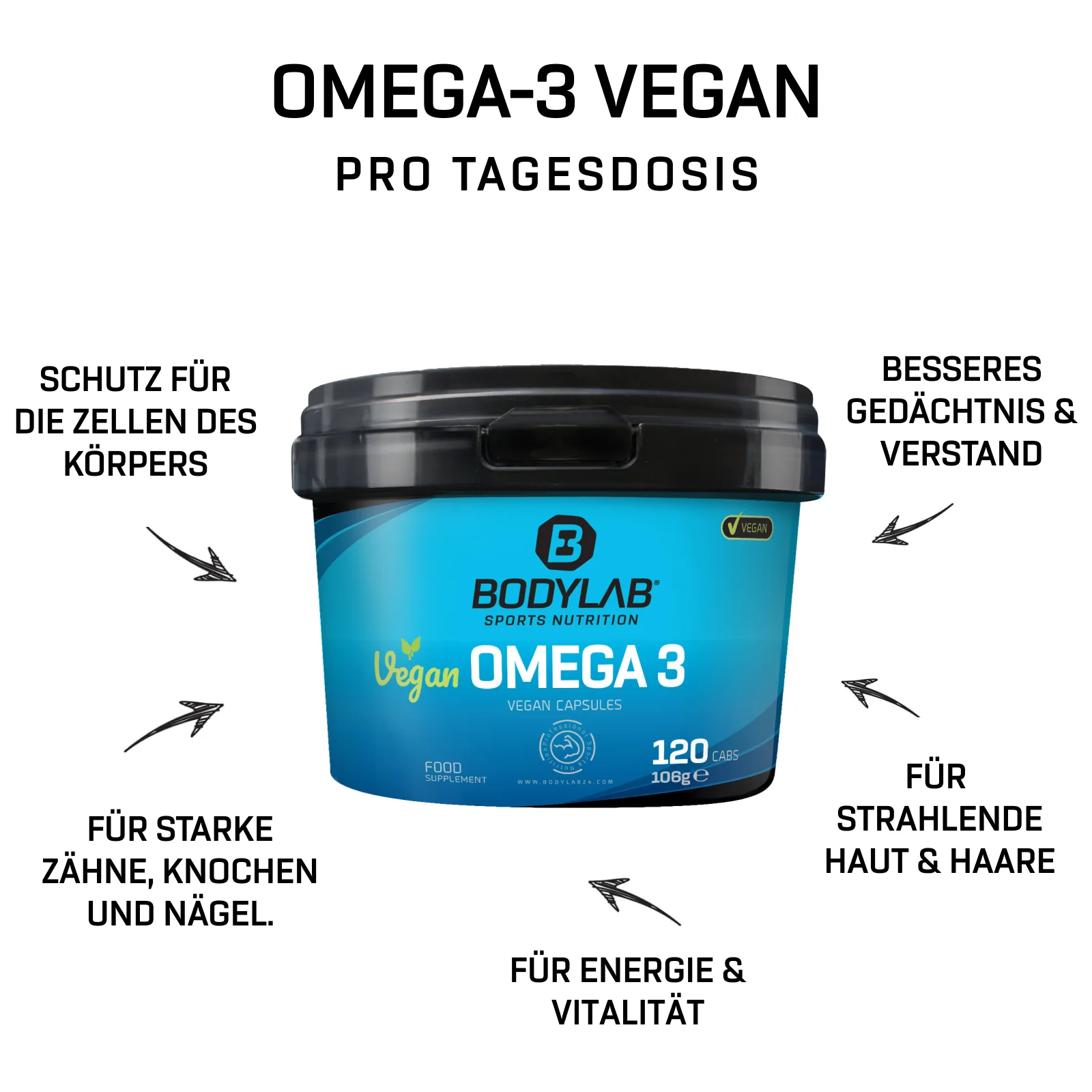 3 x Vegan Omega 3 (120 Kapseln) - Image 2
