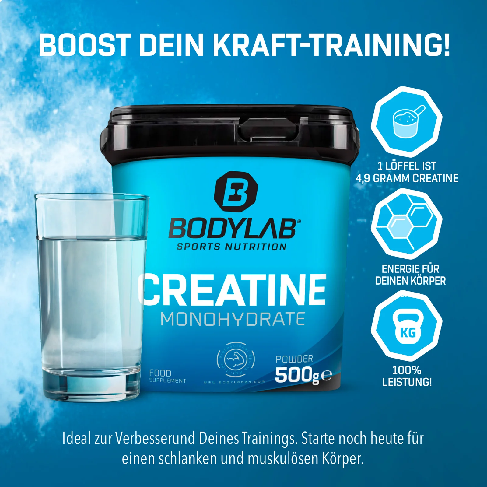 4 x Creatine Powder (500g) - Image 2