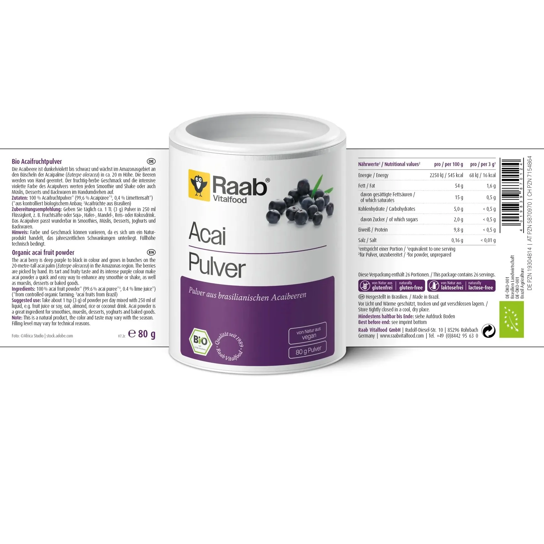 Bio Acai Pulver (80g) - Image 2