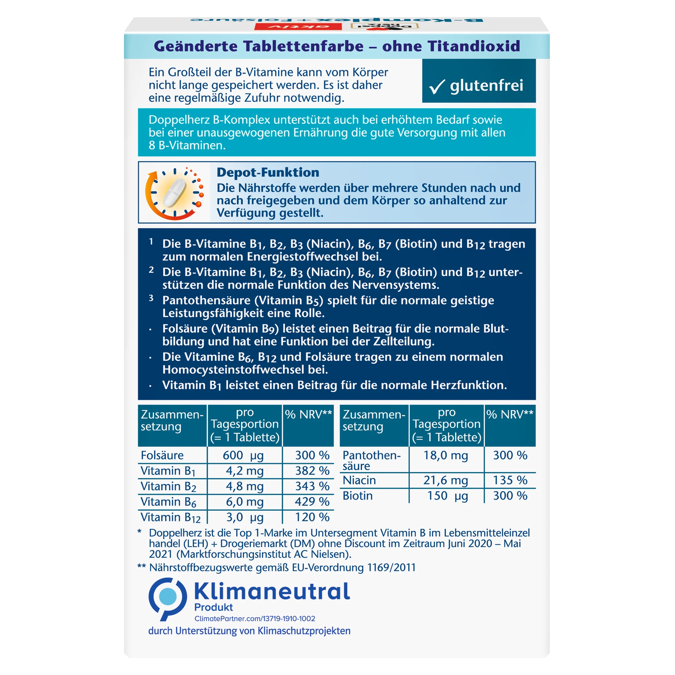 B-Komplex + Folsäure Depot (45 Tabletten) - Image 2