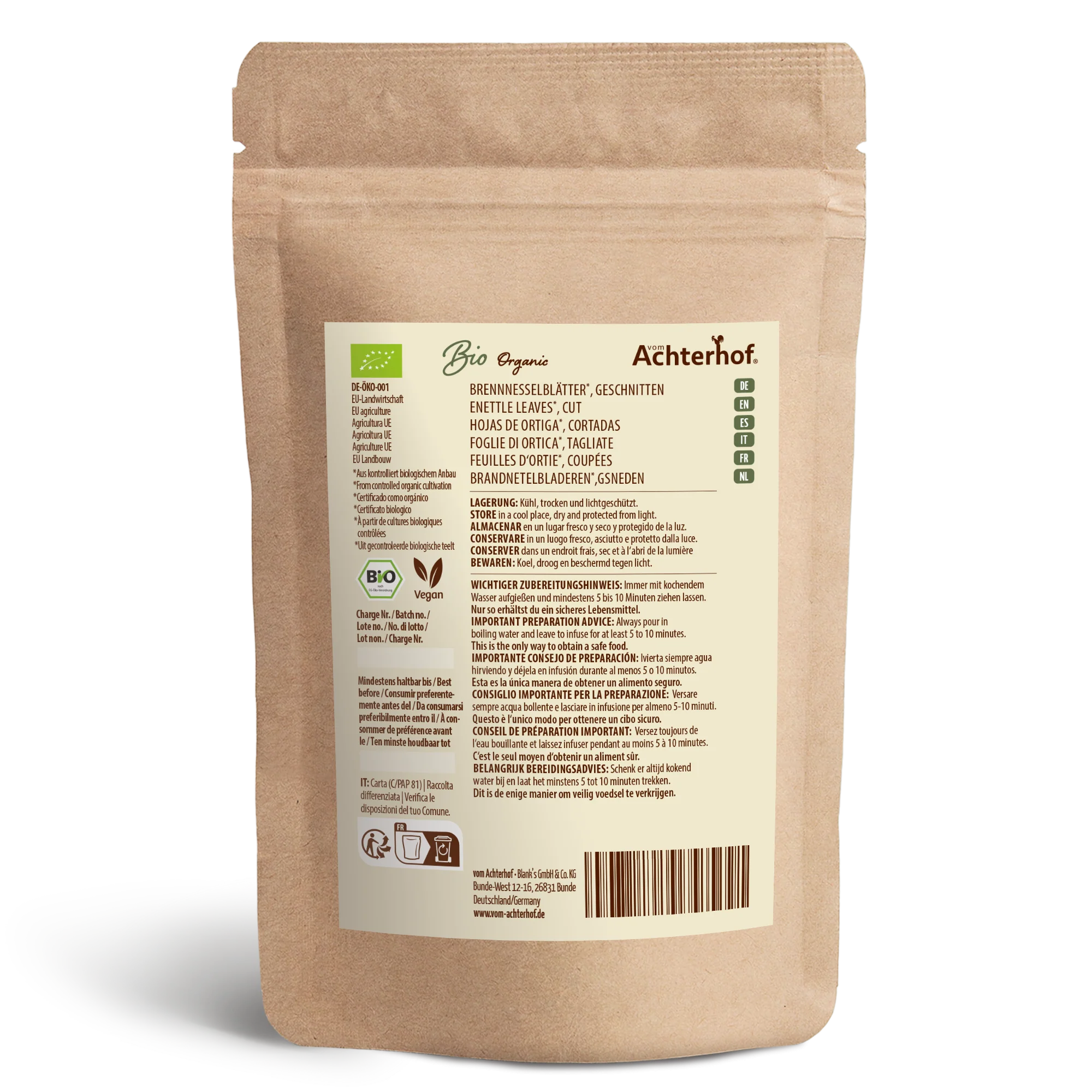 Brennnesselblätter geschnitten Bio (500g) - Image 2