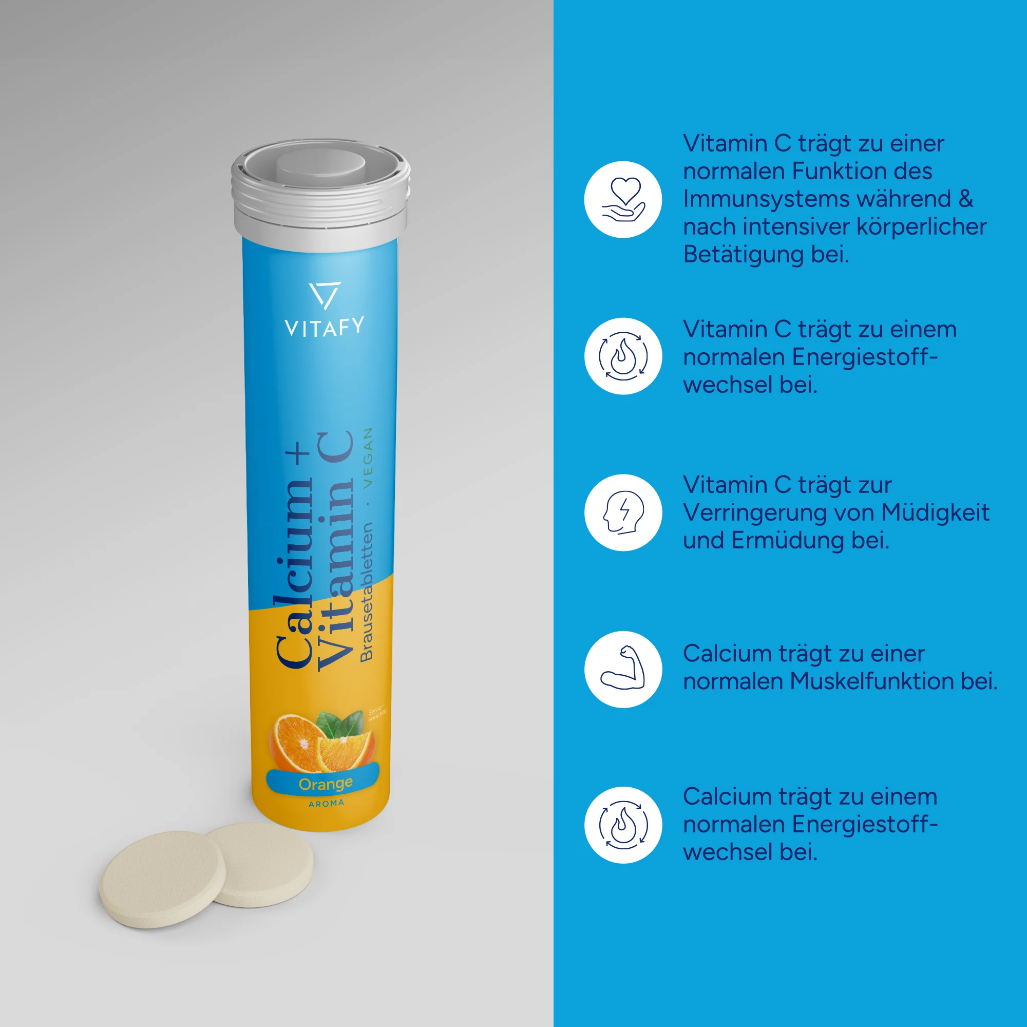 Calcium + Vitamin C - Orange (20 Brausetabletten) - 6er Pack - Image 4