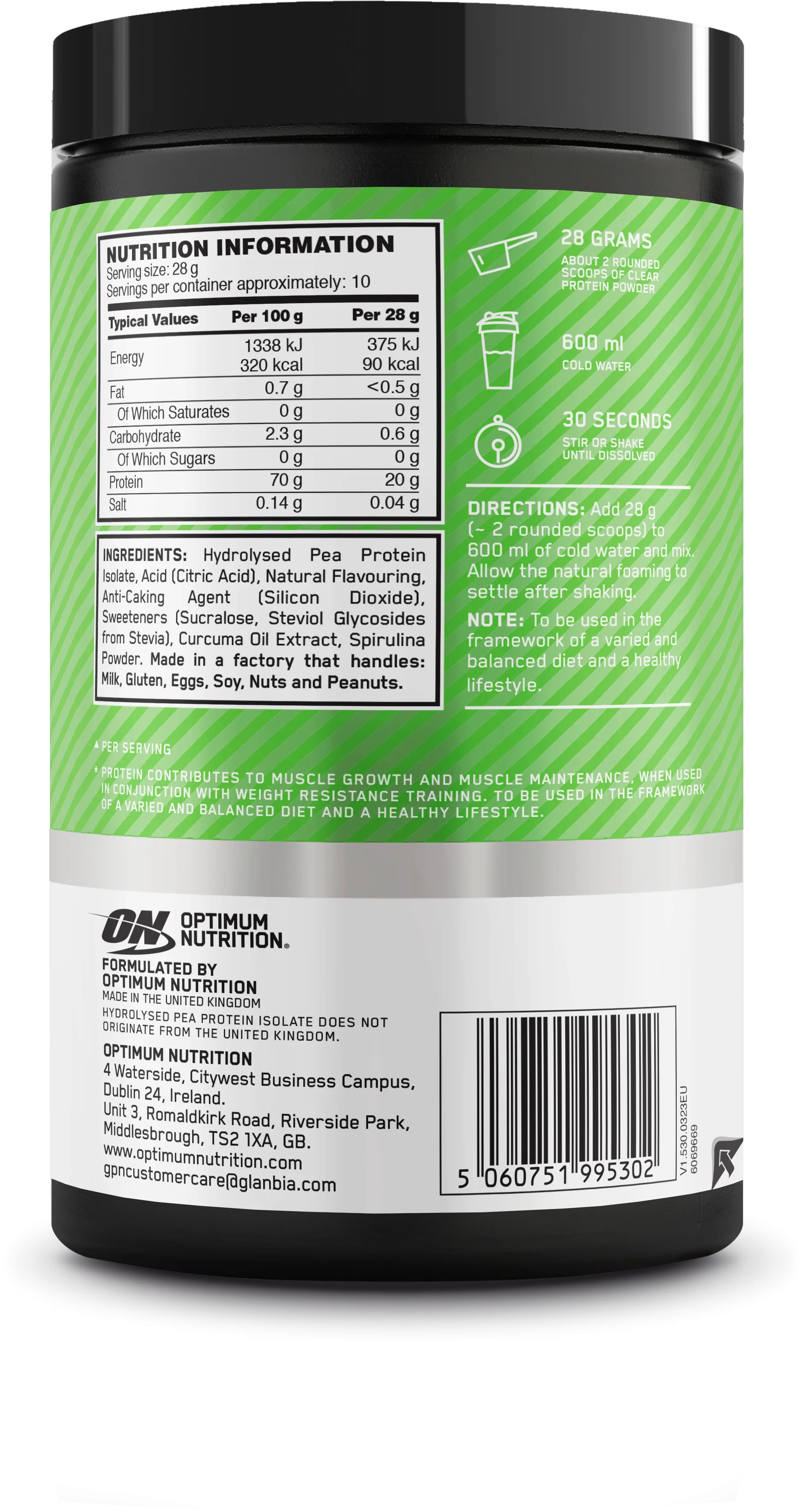 Clear Protein 100% Plant Protein Isolate (280g) - Image 2