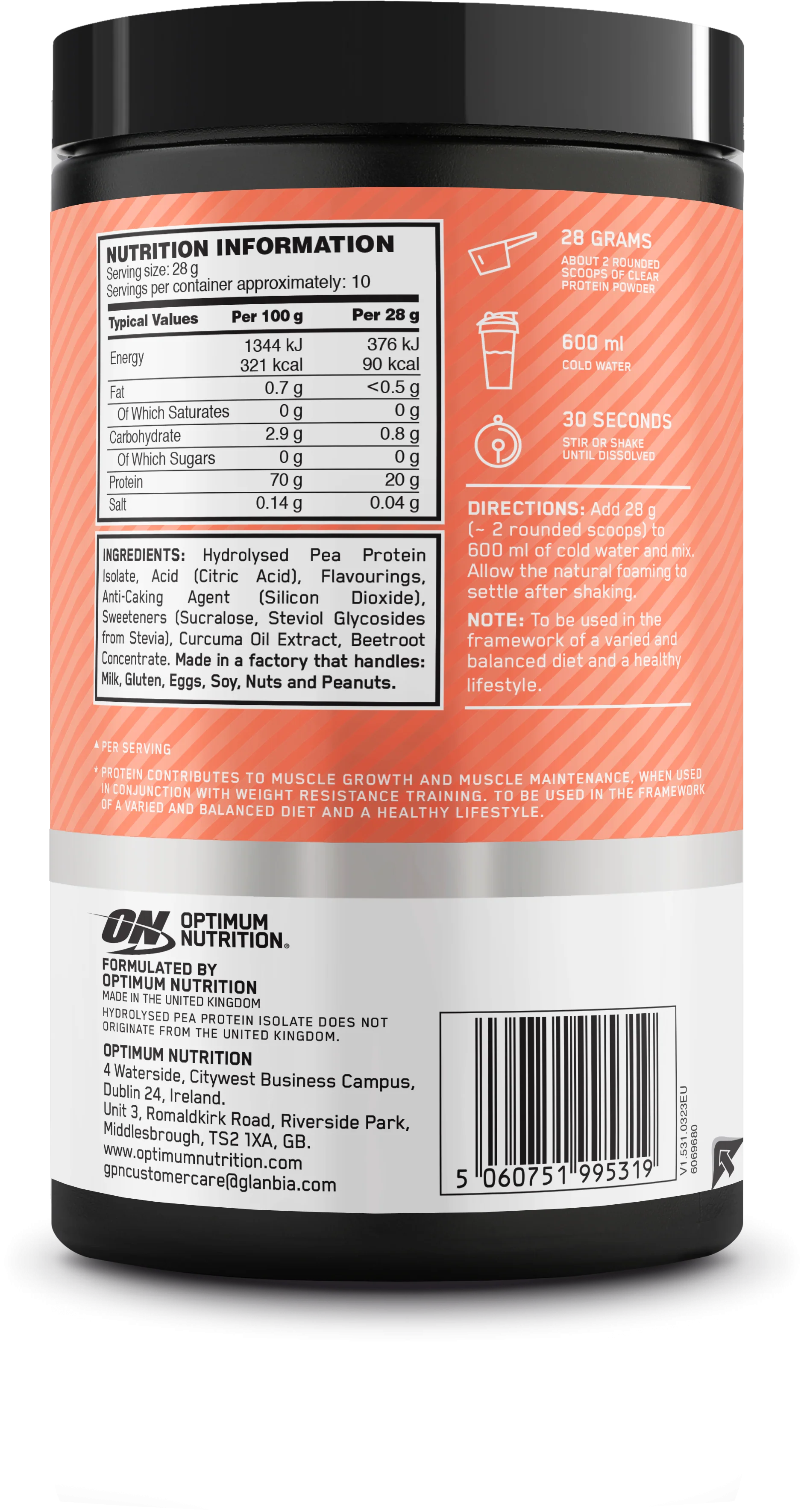 Clear Protein 100% Plant Protein Isolate (280g) - Image 6
