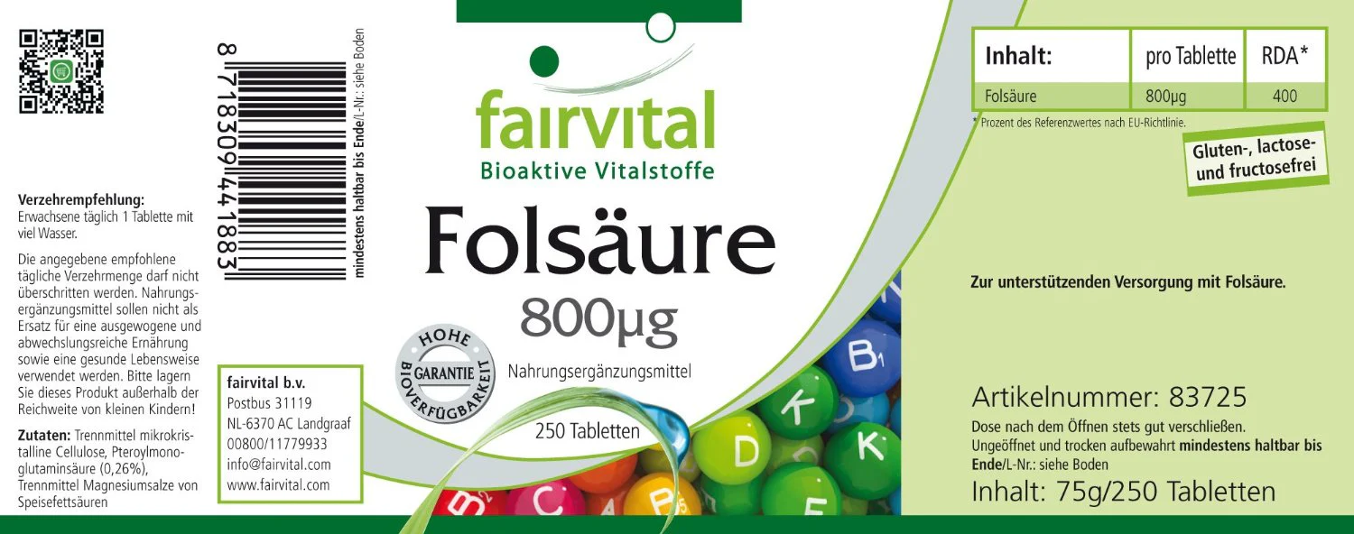 Folsäure (250 Tabletten) - Image 2