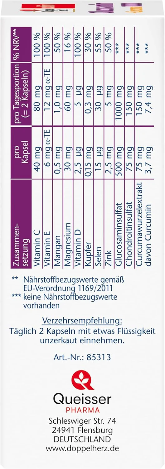 Glucosamin 1000 + Curcuma (40 Kapseln) - Image 3
