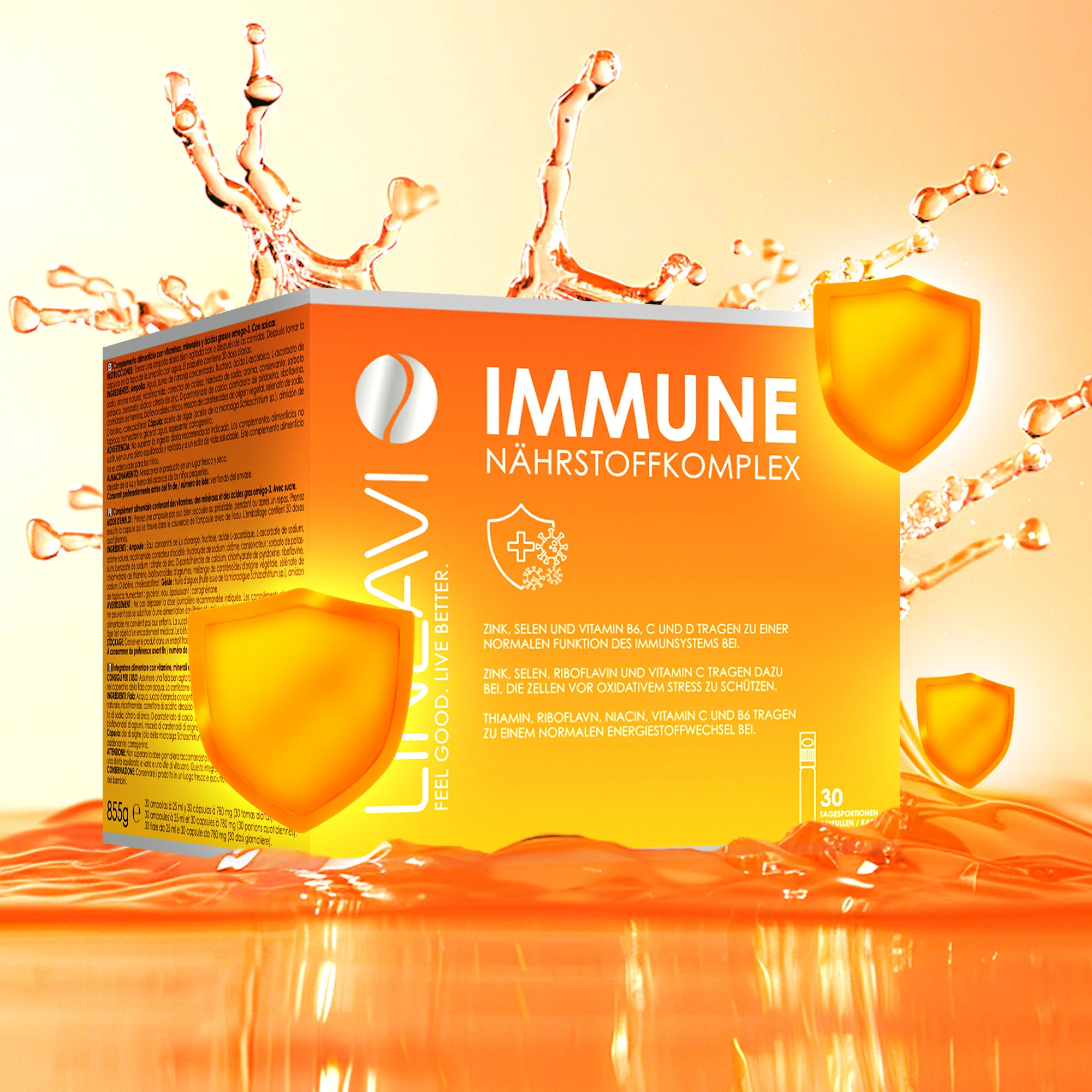 Immun 3-Monatspackung (3x30x25ml Trinkfläschchen + 3x30 Omega 3 Kapseln) - Image 2