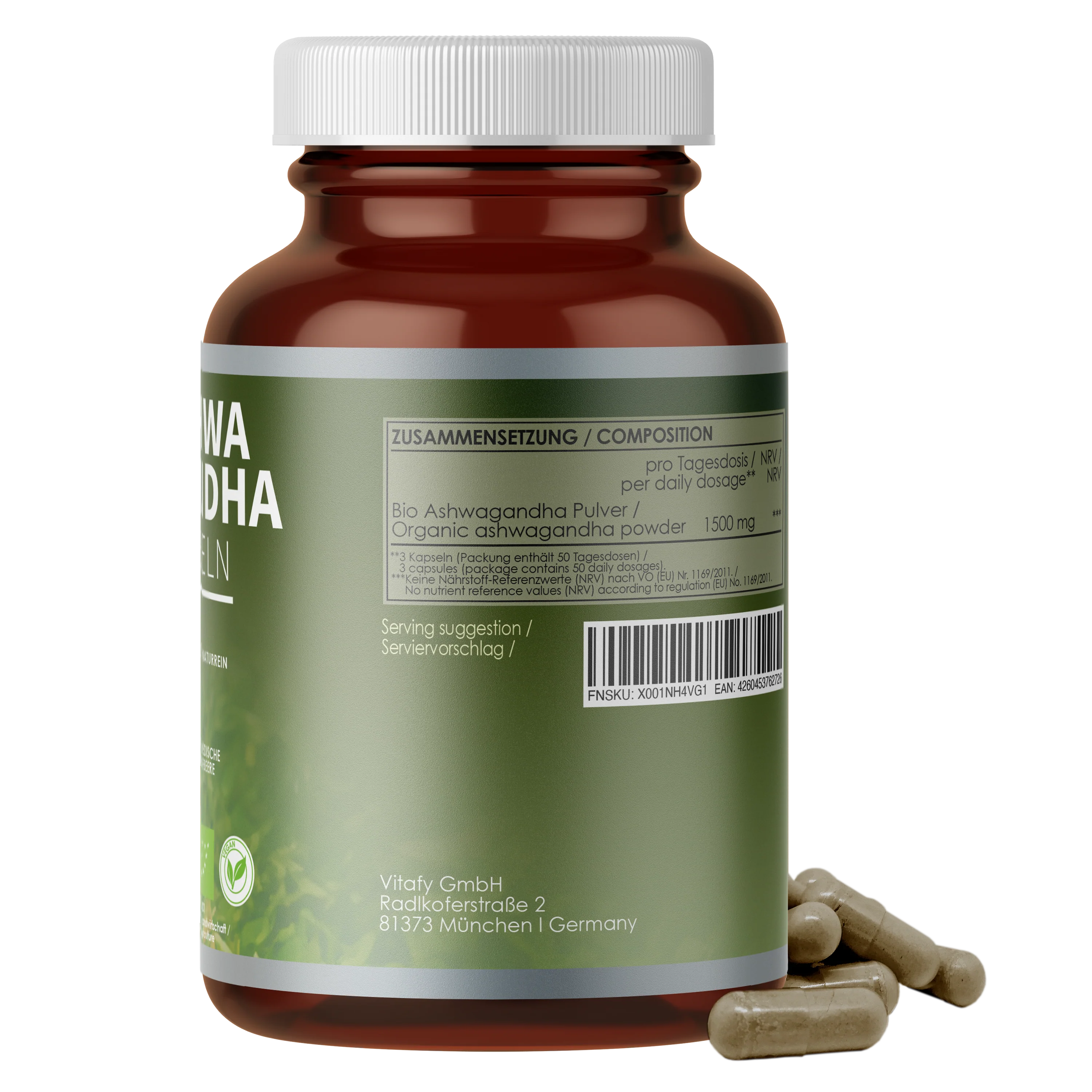 Doppelpack: Ashwagandha Kapseln bio (2x150 Kapseln) - Image 3