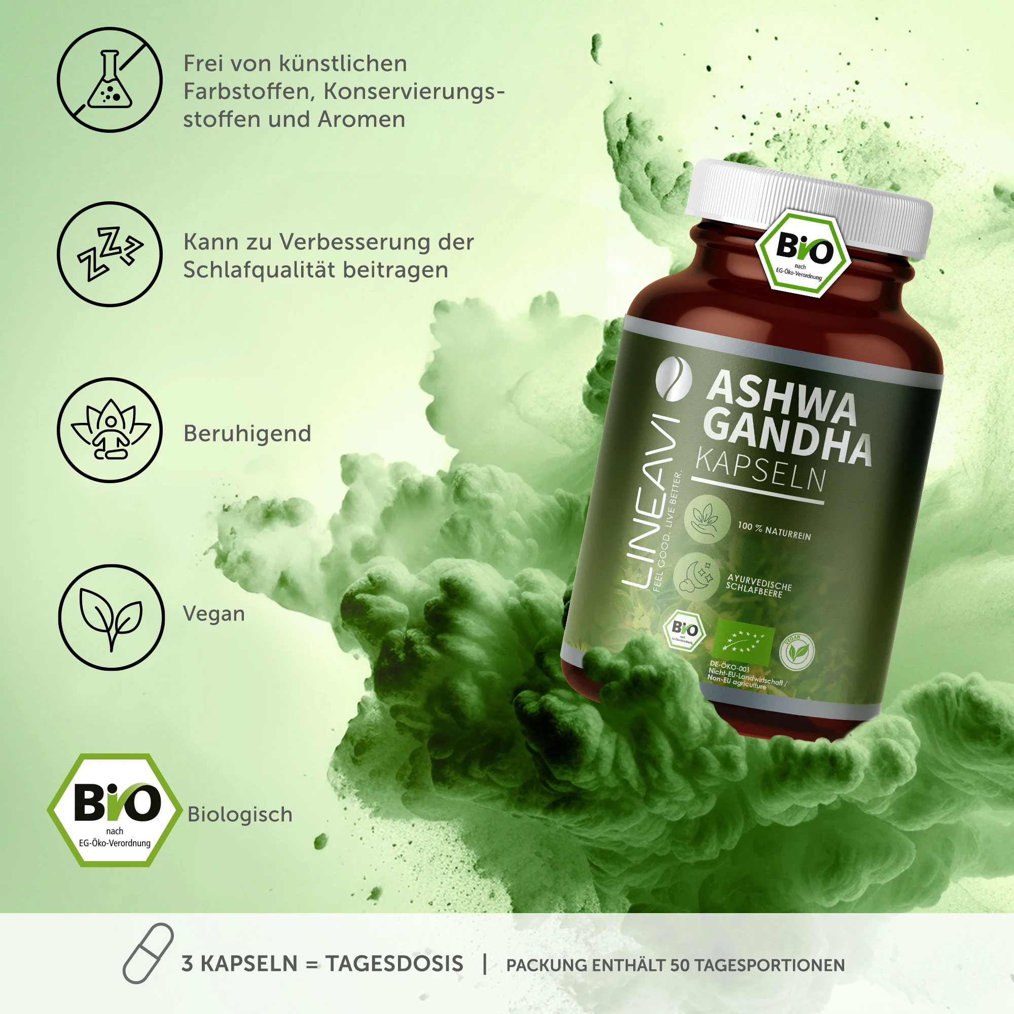 Ashwagandha Kapseln bio (150 Kapseln) - Image 5