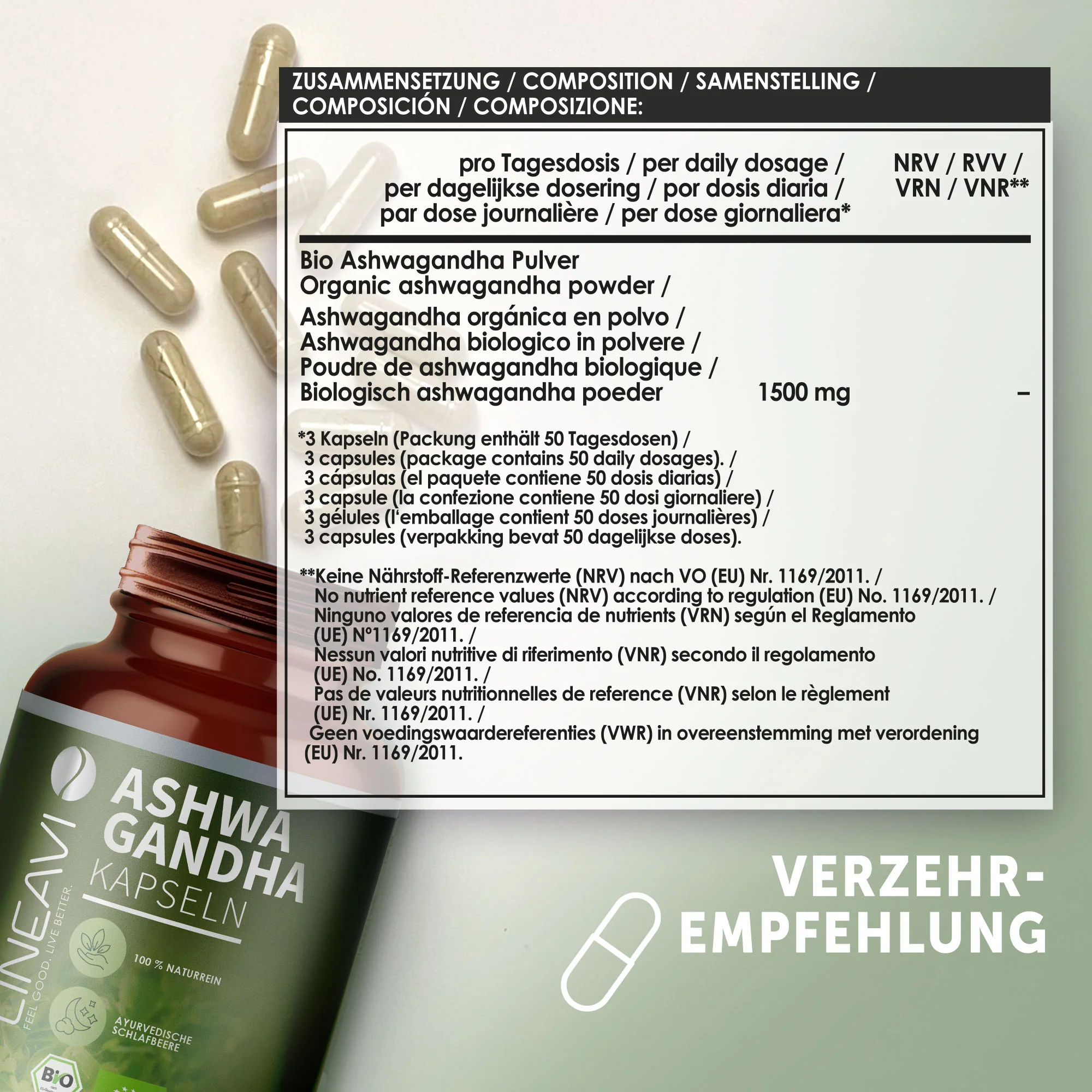 Ashwagandha Kapseln bio (150 Kapseln) - Image 7