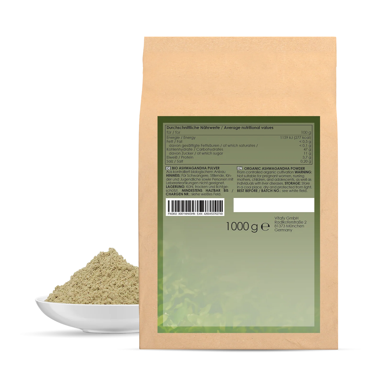 Ashwagandhapulver bio (1000g) - Image 2