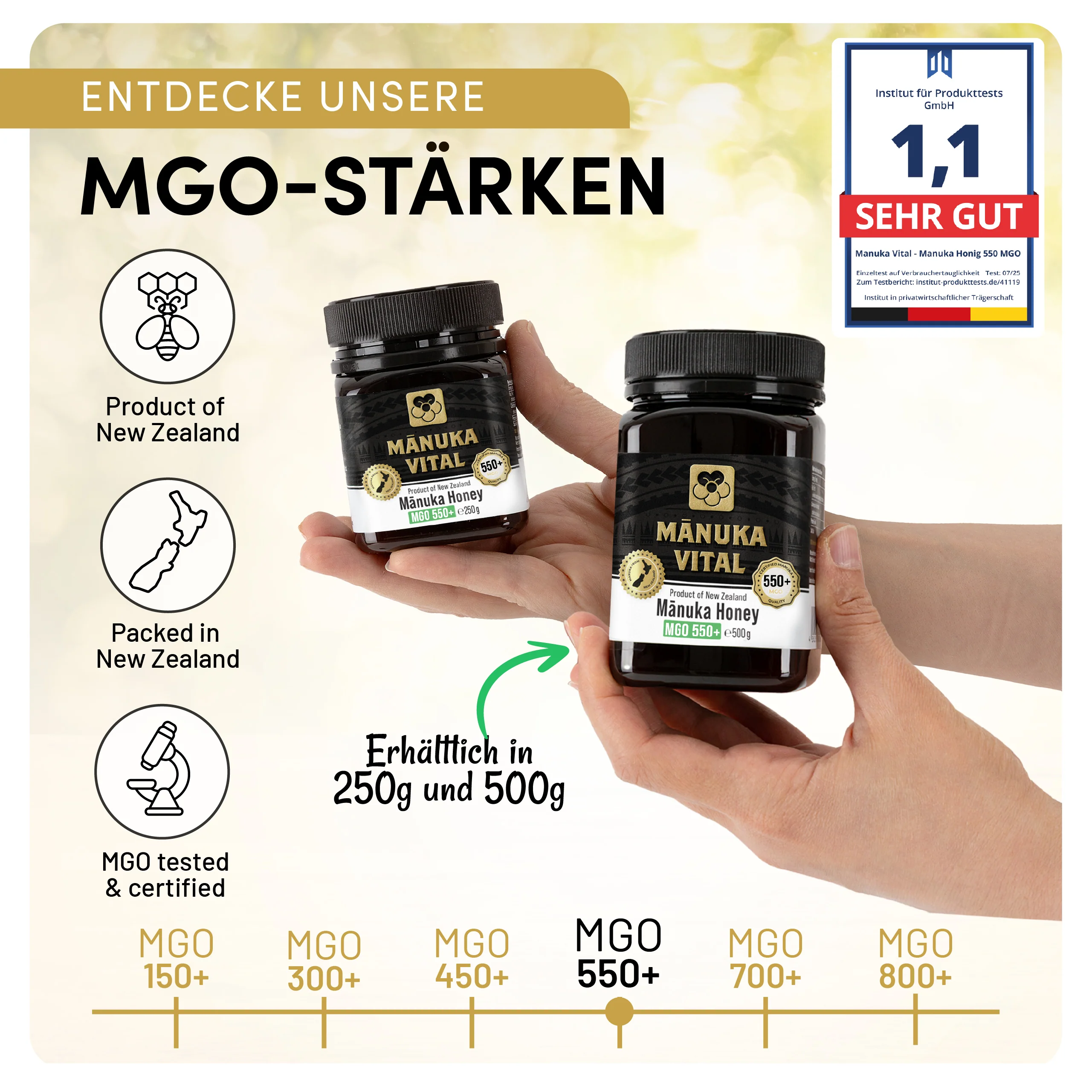 Manuka Vital Honig MGO 550+ (250g) - Image 3