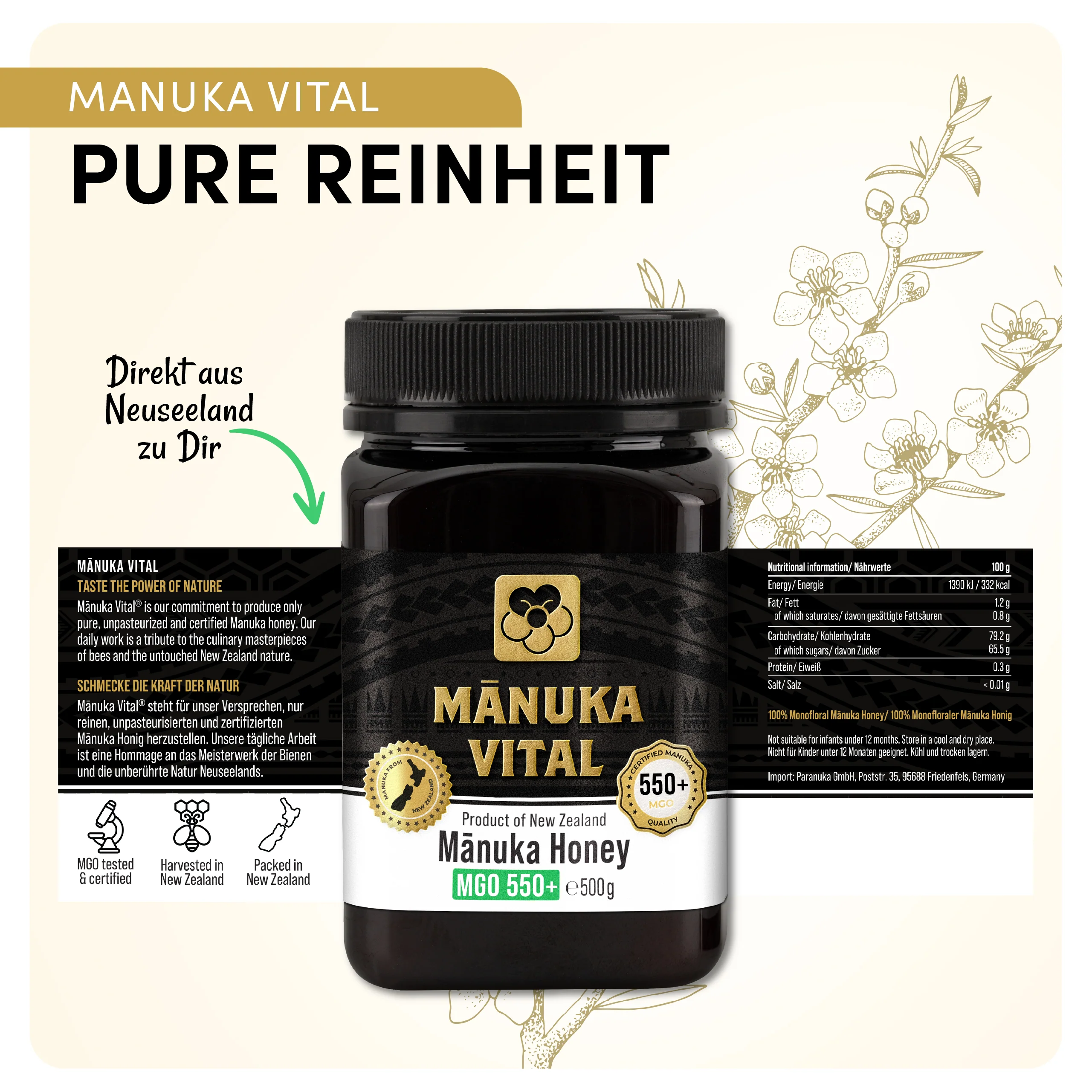 Manuka Vital Honig MGO 550+ (250g) - Image 4