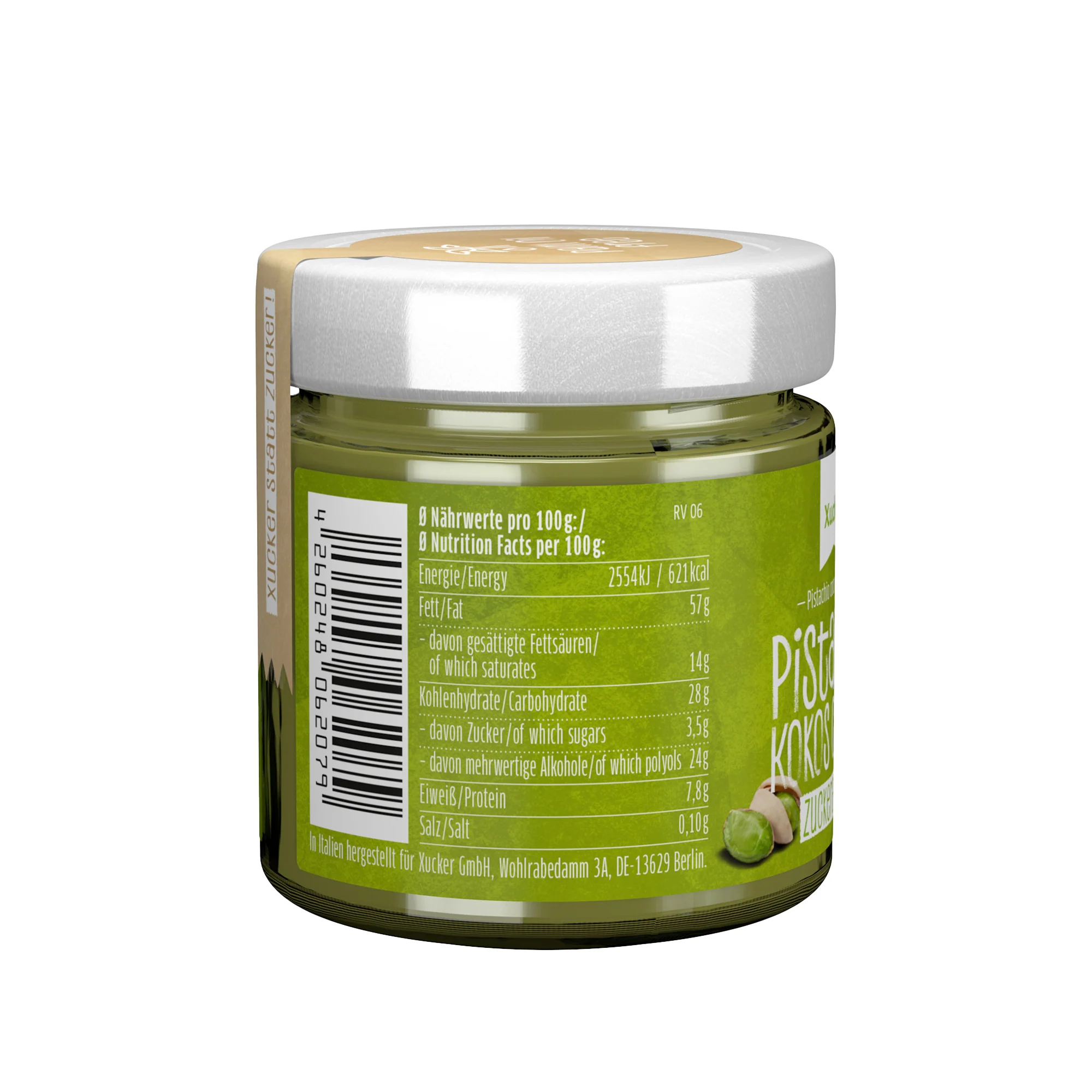 Pistazien-Kokos-Creme mit Xylit ohne Palmöl (200g) - Image 3