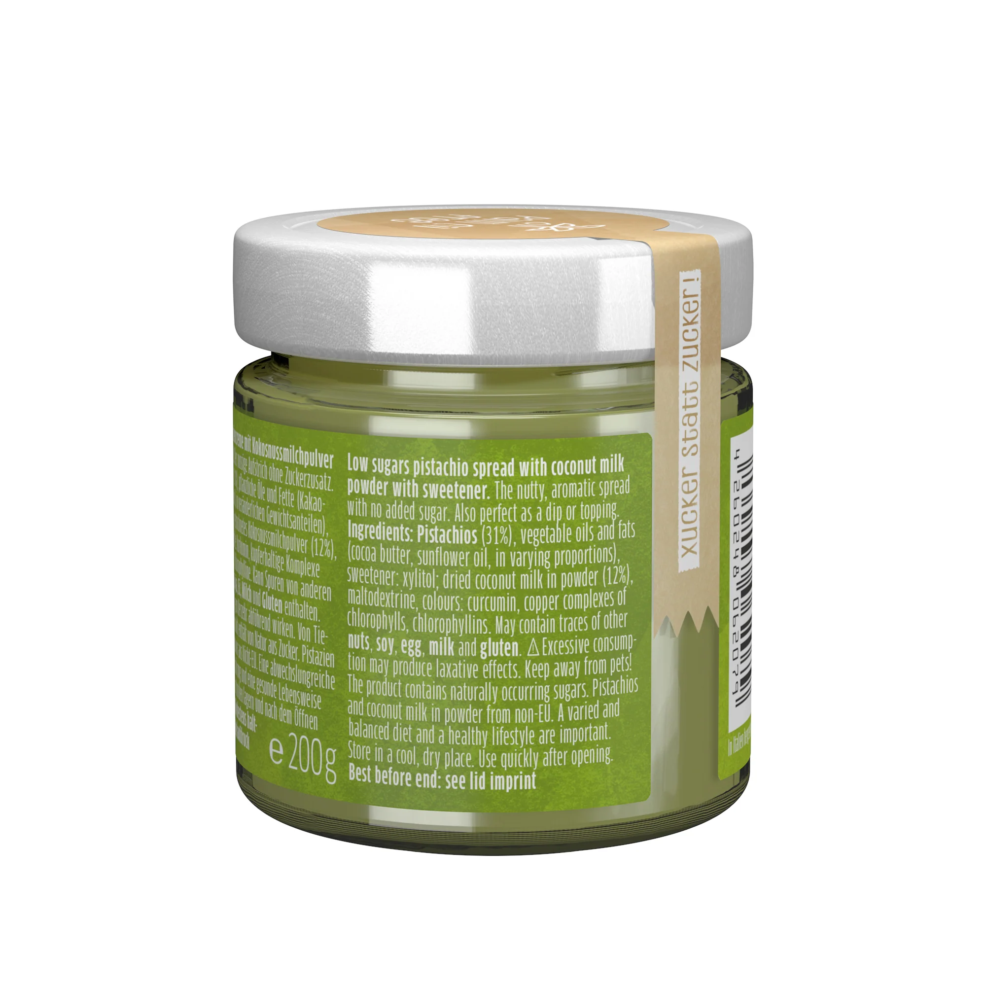 Pistazien-Kokos-Creme mit Xylit ohne Palmöl (200g) - Image 4