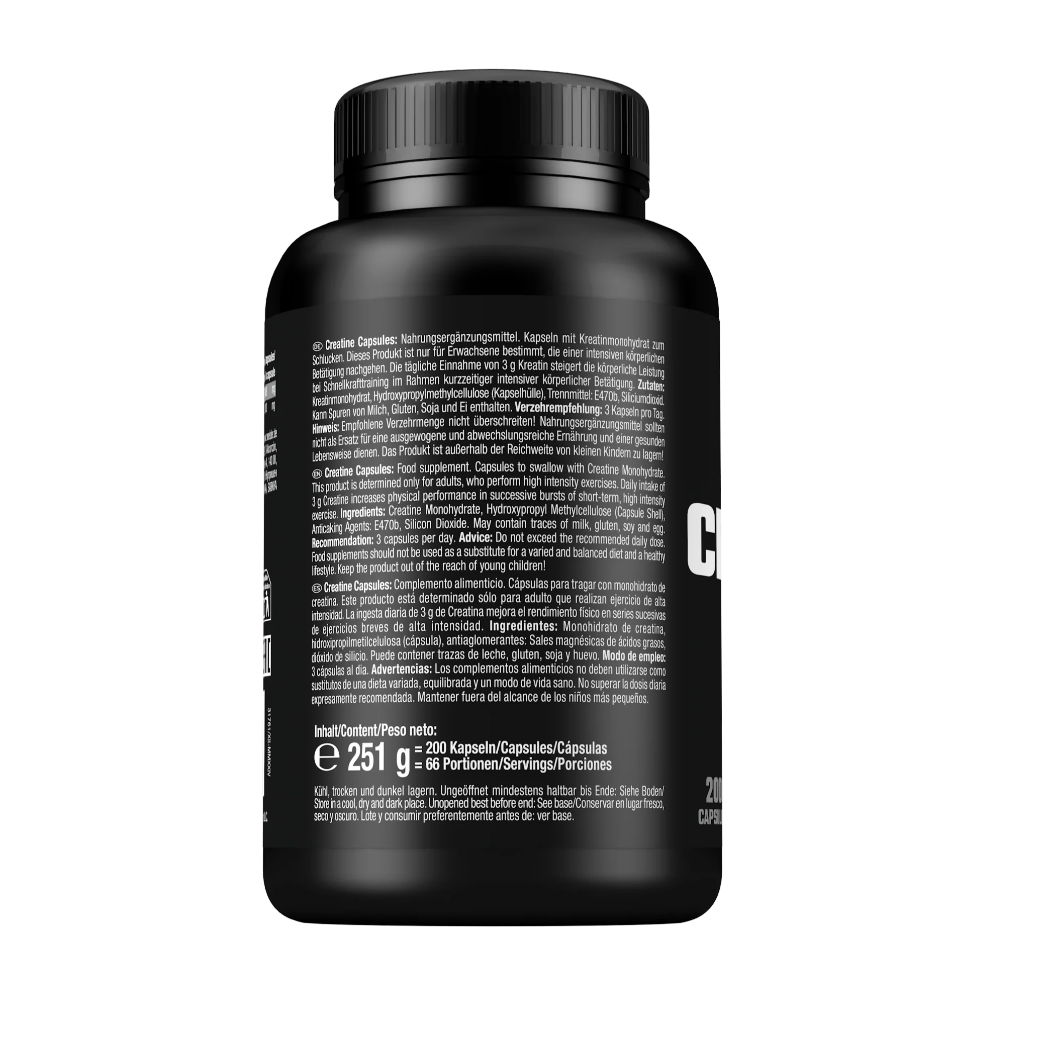 Pure Creatine Creapure® Capsules (200 Kapseln) - Image 2