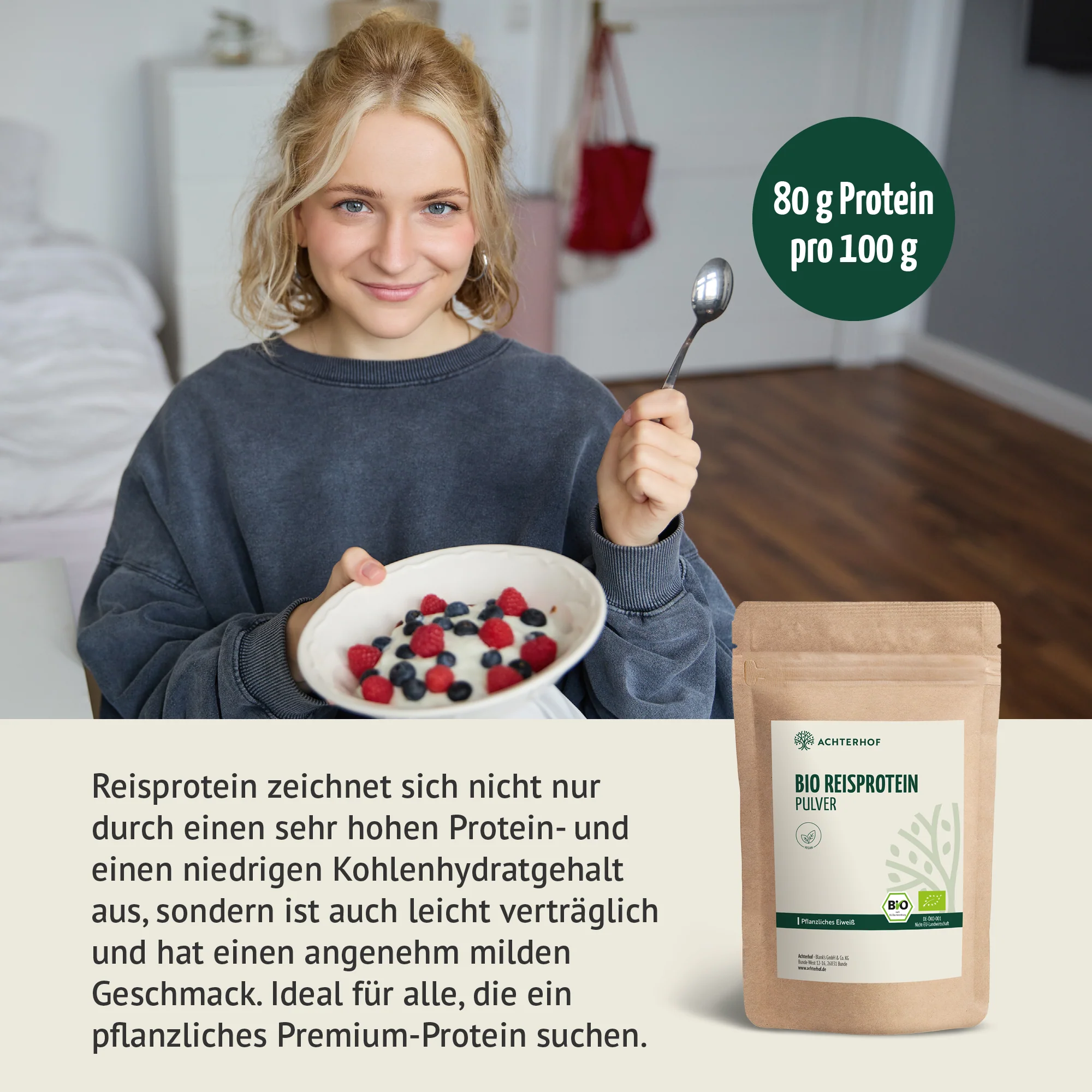 Bio Reisprotein Pulver (250g) - Image 5
