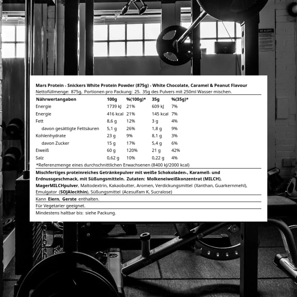 Snickers White Chocolate  Protein Powder (455g) - Image 2