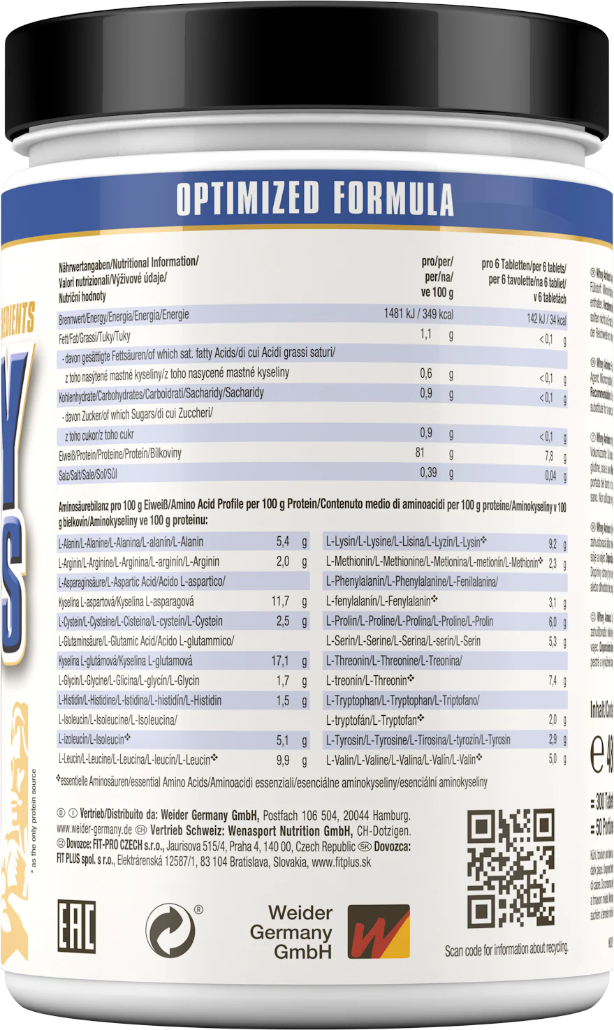 Whey Amino's (300 Tabletten) - Image 2